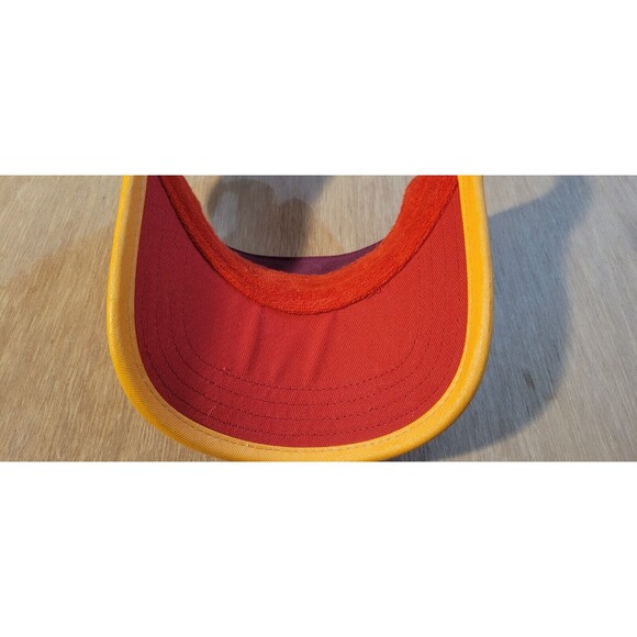 True Religion Sun Visor Hat Cap Adjustable Strap Color Red Multicolor - Picture 4 of 10